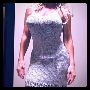 Silver sweater dress